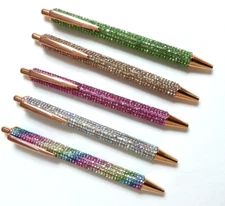 Multiple Colors Luxury Crystal Rhinetone Ballpoint Pens - Shimmering Gift - NEW