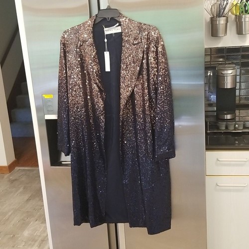💕TRINA TURK💕 Pisces Jacket ~ Supernova Sequin Moonstone/Midnight Ombre XL NWT - Picture 10 of 16