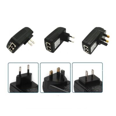 DC48V 0.5A Wall POE Injector Ethernet Adapter Power Supply RJ45 LAN for Phone