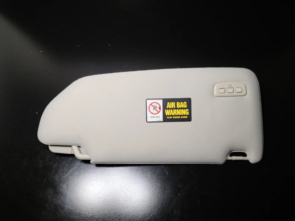 2003 - 2006 Volvo XC90 Right BEIGE Cloth Homelink Sun Visor DRIVER W/ Lights - Image 2 of 4