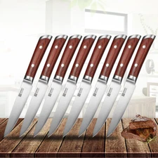 Keemake 8PCS Utility Knives Set Table Meat Kitchen Steak Cutlery Stainless Steel