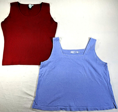 SHU SHU/ FRESH PRODUCE Women's 2pack Tank size M Red/Blue High/Square Neck Crop