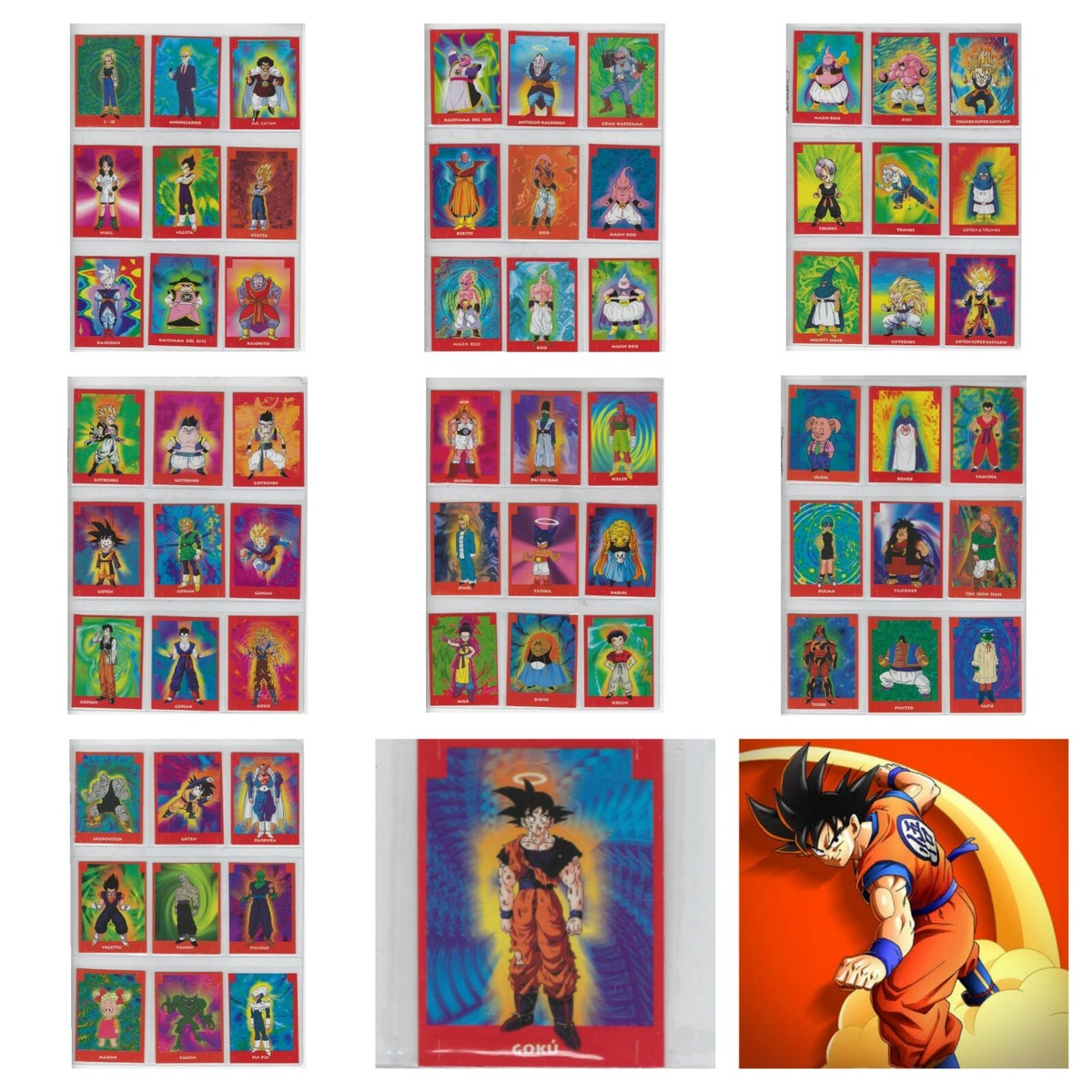 DRAGON BALL Z 5 Buildable Cards TCG Full Set 64/64 PERU 2000