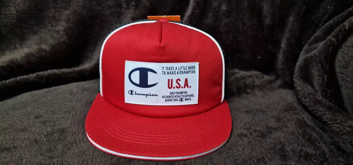 Champion Accessories Baseball Cap Black Red Unisex One Size Adjustable Straps