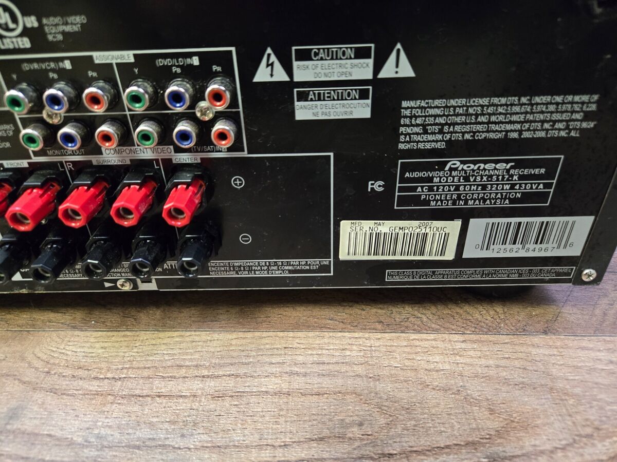 Pioneer VSX-517-K 5.1 Dolby Digital Pro Logic II DTS Pioneer VSX-517-K 5.1 Dolby Digital Pro Logic II DTS