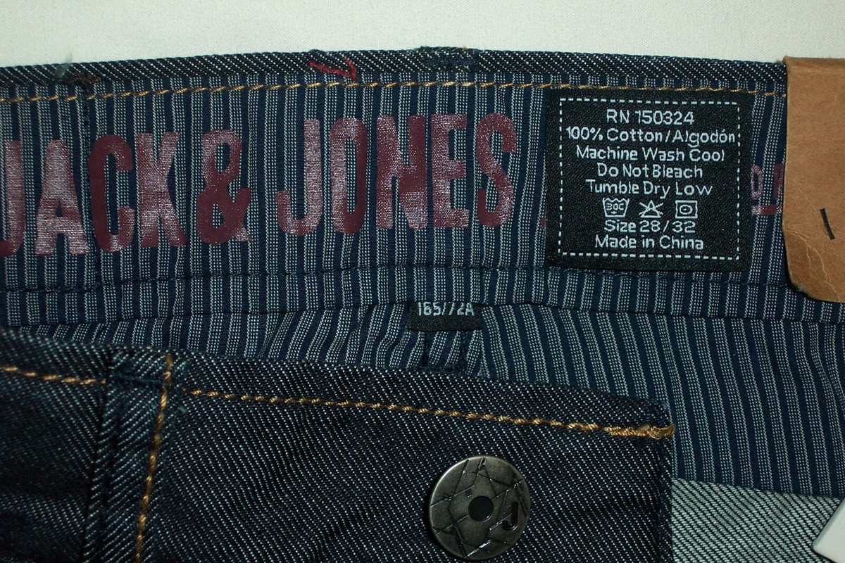 NEW Jack & Jones SLIM Denim Button Fly Blue Jeans Tag Size W28 X