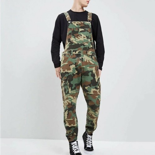 Men's Camouflage Tactical Suspender Trouser Bib Overalls Cargo Pants HOT - Picture 7 of 15