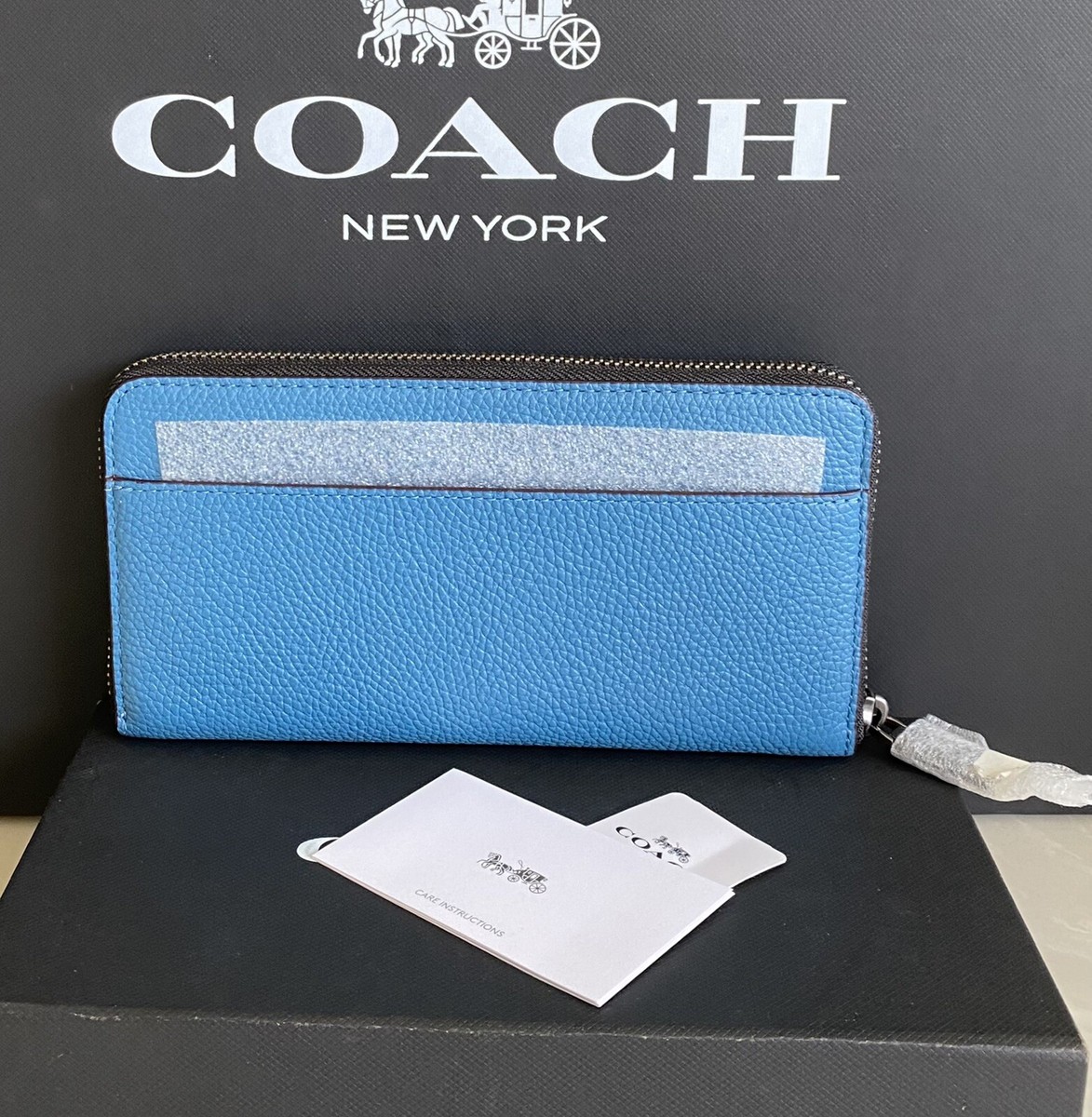 NWT COACH X NASA SPACE RIVER BLUE PATCHES ACCORDION WALLET 30422