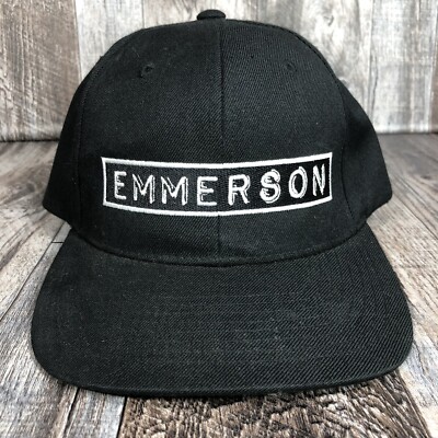 EMMERSON SNAPBACK HAT CAP BLACK WHITE YUPOONG CLASSICS ONE SIZE FITS MOST OSFM