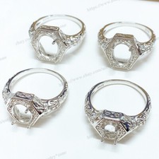 Sterling Silver Oval Cut 7x5mm/8x6mm/9x7mm/10x8mm Prong Semi Mount Pre Notched