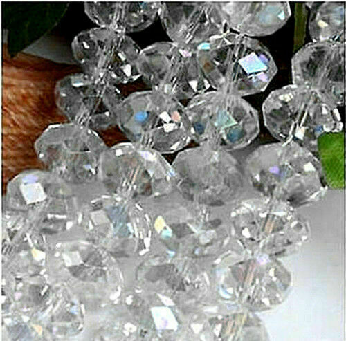 50pcs 4X6mm glittering white crystal AB beads HP02 - Picture 1 of 1