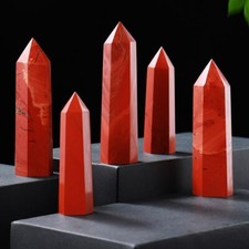 Red Jasper Healing Crystal Tower Point Wand Reiki Obelisk Chakra Home Decor Gift