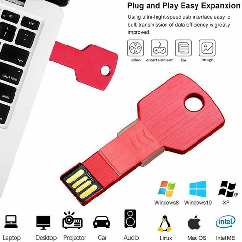 USB 2.0 Flash Drive 64GB 32GB Memory Stick 16GB 8GB Metal Key Pen Drive U Disk - Afbeelding 5 van 20