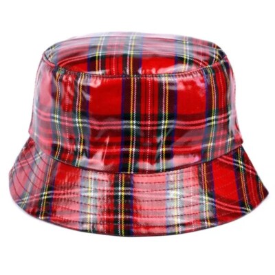 Eimer Regenmütze Tartan wasserdicht große Abnutzung