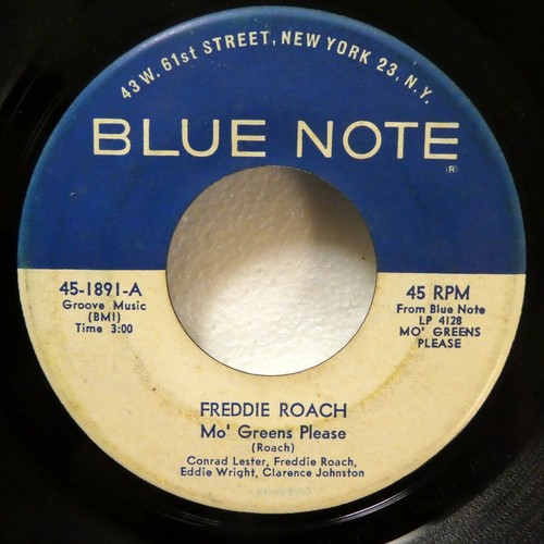 FREDDIE ROACH 45 Blues in the front room / Mo Greens Please VAN GELDER  JF 598 - Imagen 1 de 2