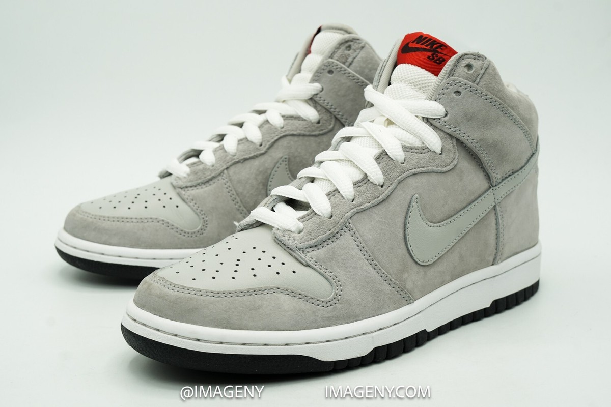 NIKE DUNK SB HIGH USED SIZE 6.5 PEE WEE HERMAN WHITE GREY 