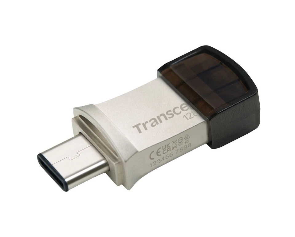 Transcend Clé USB double JetFlash 890 de 128Go connecteurs USB3.1 et USB Type-C - Photo 2/4