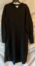 NORDSTROM SWEATER DRESS WOOL BLEND WOMENS S SMALL BLACK NWOT