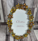 Clintons gold tone ornate floral oval photo frame 4'' x 6''