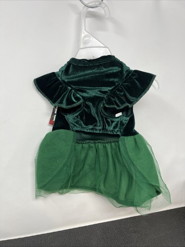 Vestido Barker Jane Holiday Dog XS extra pequeño terciopelo tul verde Navidad - Imagen 5 de 5
