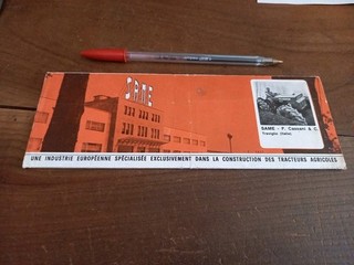 Dépliant publicitaire gamme des tracteurs SAME