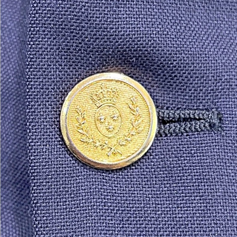 H Freeman Bespoke Hopsack Blazer Jacket Navy Blue Wool Gold Button Mens 42R - Image 4 of 4