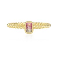 Cavill Damen Ring 925 Silber Vergoldet Turmalin 0,27Ct Oktagon Schmuck