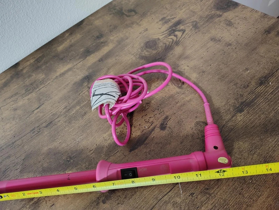 Nume Pink Curling Wand Tourmaline Curler Hair Styling Iron HB025u Salon 1.25” - Image 3 of 4