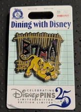 2025 WDW Dining with Disney Simba Boma Pin Animal Kingdom Lodge LE 2500 10/12
