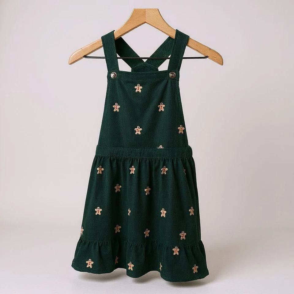 Vestido Jersey Gymboree Niñas Verde Pana Pan de Jengibre Talla 8 Vacaciones Navidad Foto 2 de 4