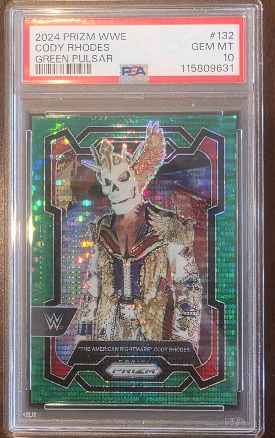 2024 Panini Prizm WWE - Cody Rhodes #132 Green Pulsar Prizm /25