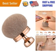 Travel-Friendly 66mm Kabuki Brush for Foundations Self Tanning - Rose-Gold