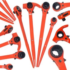 4pc Ratchet Podger Spanner Set 10x13 19x21 19x24 1/2" Dr Scaffold Steel Erecting