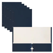 Two Pocket Portfolio Folders, 50-Pack, Navy Blue, Letter Size Paper Folders, ...