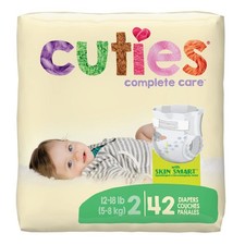 Cuties Complete Care Baby Diapers Unisex Size 2 12 to 18 Pounds Heavy Absorb 168