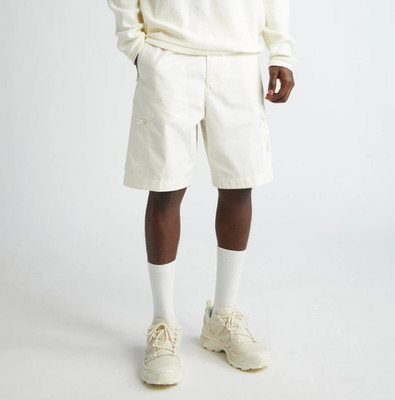 Stone Island Ghost Men's Cotton Canvas Bermuda Cargo Shorts Natural Size 30
