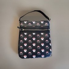 minnie mouse fun Purse black Approx 9  X 8  . Adjustable Strap. Zippered