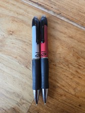 Pilot Q7 Gel Ink Pen Needle Point Rollerball Black Ink Silver Red Barrel