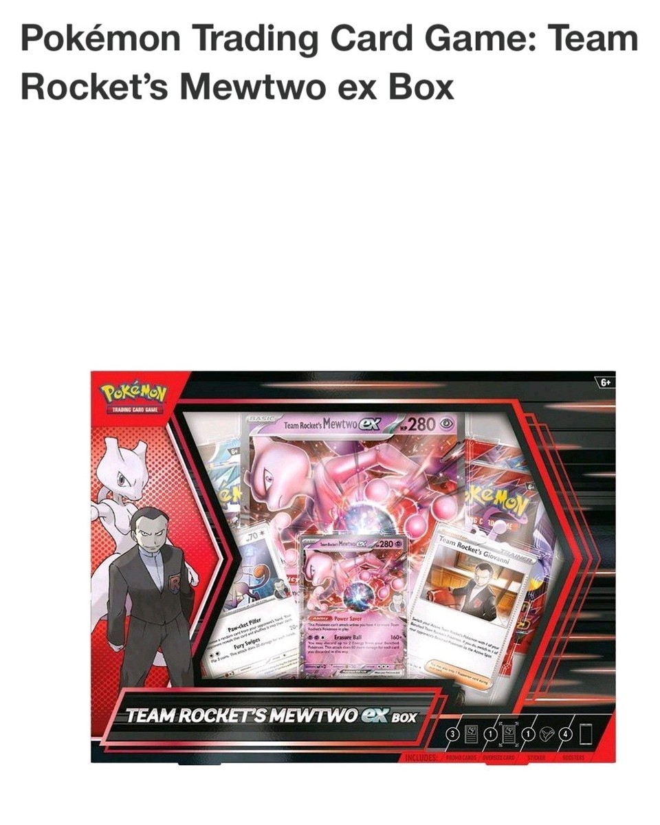 Pokemon TCG Cards Team Rocket's Mewtwo Ex Box *NEW*SEALED