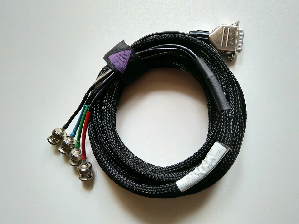 Apple Mac Quadra monitor cable DB15(DA15) 15-pin male to BNC RGB-Sync - Bild 1 von 2