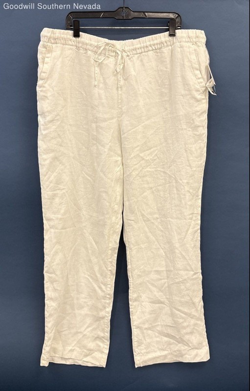 Charter Club Women's White Linen Pants - Size 2X