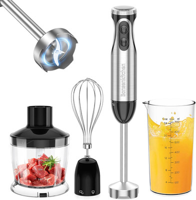 Bonsenkitchen Pürierstab, 4-En-1 Stabmixer Elektrischer, 1000W Stufenlos Geschwi