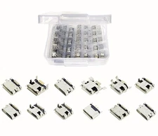 60Pack Micro USB Female Sockets Connector for Phone Soldering Repair Replacemen