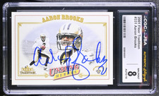Aaron Brooks Signed 2001 Fleer Tradition Card #331 Saints CGC 8 JSA 10 Auto