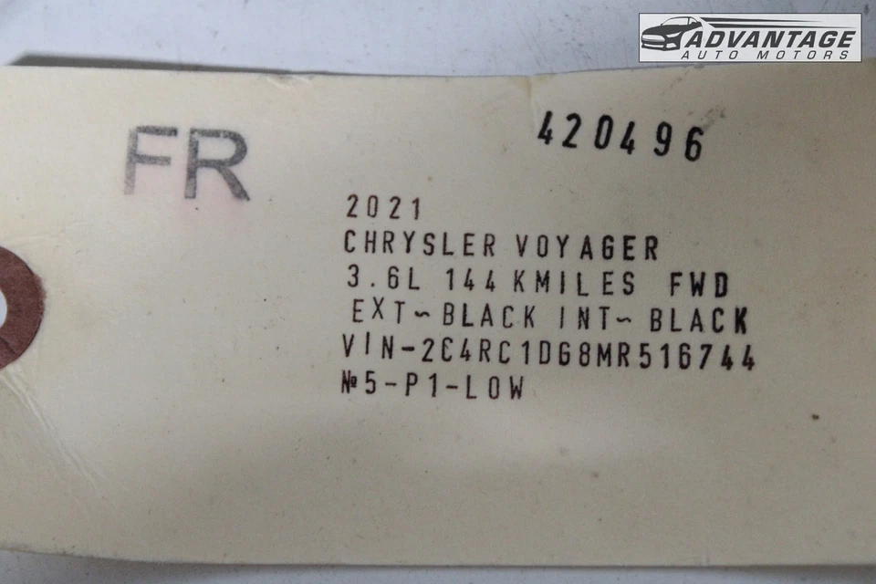 2020-24 CHRYSLER VOYAGER ПЕРЕДНЯЯ ПРАВАЯ БОКОВАЯ ДВЕРЬ СТЕКЛОПОДЪЕМНИК ПЛАСТИНА OEM - Изображение 4 из 4