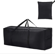 Outdoor Cushion Storage Bag Waterproof Extra-Large Black Patio with Zipper