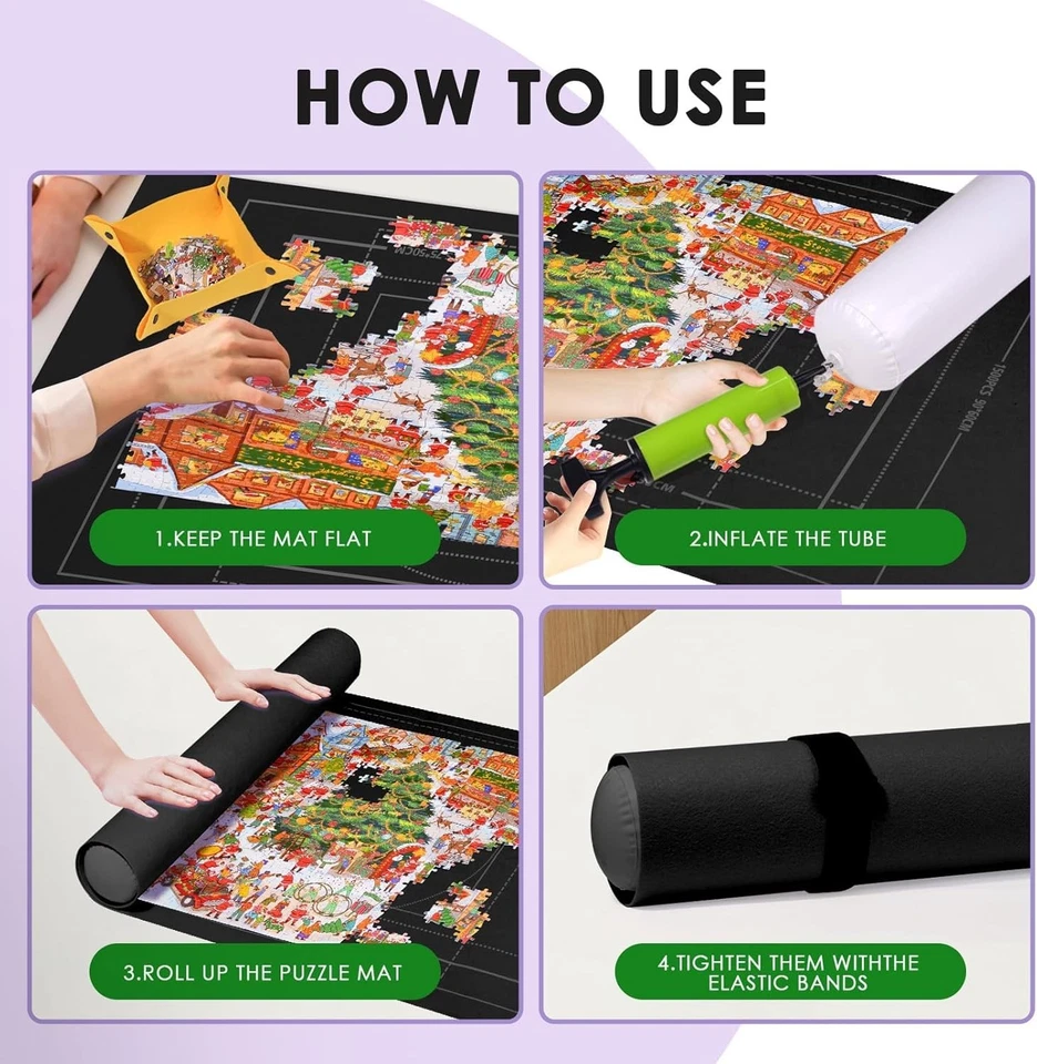 Estera de rompecabezas enrollable 2000 un. | Estera de rompecabezas enrollable | Bandejas de almohadilla de ahorro enrollables para Foto 3 de 4