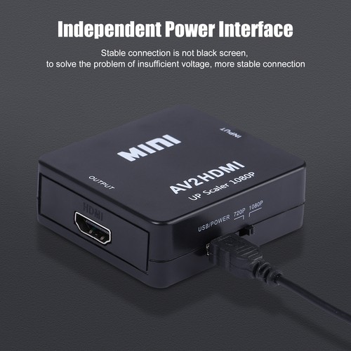 RCA AV to HDMI Converter Adapter For Gamecube Nintendo Sega Genes NES SNES N64 - Picture 2 of 13