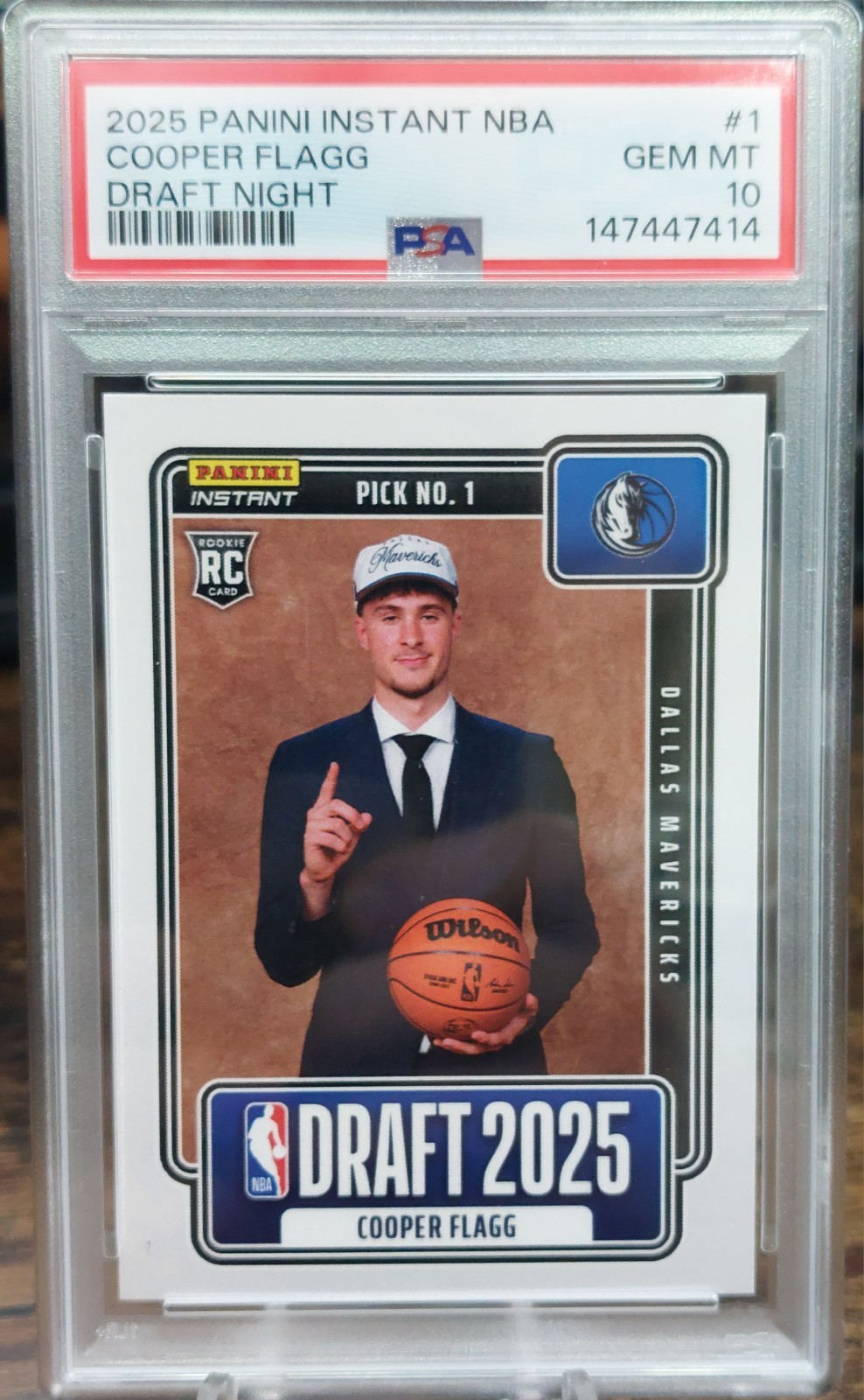 2025 Panini Instant NBA Cooper Flagg Draft Night /68370 #1 Rookie SP PSA 10