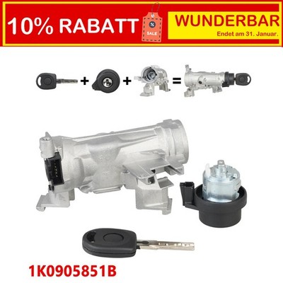 ZÜNDSCHLOSS GEHÄUSE SCHLIEßZYLINDER SCHLÜSSEL Für VW PASSAT GOLF 5 6 1K0905851B